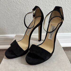 Jimmy Choo Misty 120 Suede Sandals Black